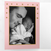 Faire-part Trois Volets Gold Moon and Stars, 3 Photo Collage Bébé Naissanc (Intérieur en premier)
