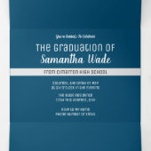 Faire-part Trois Volets Graduation Multi Photo Simple Blue Confetti 2022 (Intérieur au milieu)
