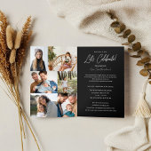 Faire-part Trois Volets Graduation Party Alors & Maintenant Grad Photo Col