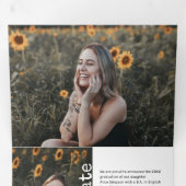 Faire-part Trois Volets Graduation Retro 10 Photo White (Intérieur en premier)