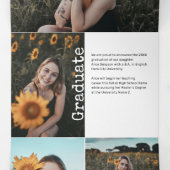 Faire-part Trois Volets Graduation Retro 10 Photo White (Intérieur au milieu)