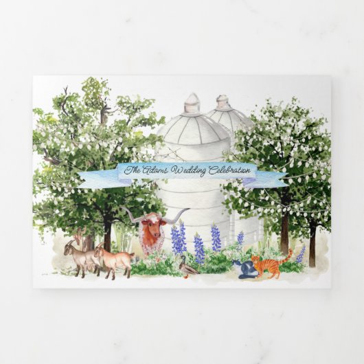 Faire-part Trois Volets Itinéraire du week-end mariage | Rassembler des ch (Page de couverture)