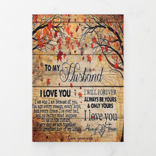 Faire-part Trois Volets Lettre mignonne pour mari Cadeau de vacances cha