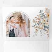 Faire-part Trois Volets Mariage d'aquarelle florale moelleuse (Intérieur en premier)