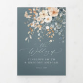 Faire-part Trois Volets Mariage d'aquarelle florale moelleuse (Page de couverture)