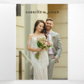 Faire-part Trois Volets Mariage Fleur de Rose Terracotta Hydrangea (Intérieur au milieu)