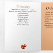 Faire-part Trois Volets Memorial Four Photos sur Marigold Arrière - plan (Intérieur en premier)