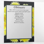 Faire-part Trois Volets Mémorial photo Patch cinq Fleur sauvage jaune (Intérieur en premier)