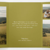 Faire-part Trois Volets Minimal Christmas Family Arch Photo (Intérieur au milieu)