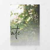 Faire-part Trois Volets Modern Script Photo Collage Mariage Enregistrer la (Page de couverture)