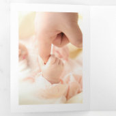 Faire-part Trois Volets Modern White 6 Photo Collage Bébé naissance (Intérieur en premier)