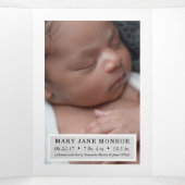 Faire-part Trois Volets Modern White 6 Photo Collage Bébé naissance (Intérieur au milieu)