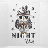 Faire-part Trois Volets Night Owl (Intérieur au milieu)