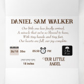 Faire-part Trois Volets "Notre petit miracle" naissance personnalisable (Intérieur au milieu)