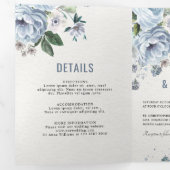 Faire-part Trois Volets Nuances de gris poussiéreux bleu hiver mariage rus (Intérieur en premier)