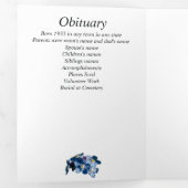 Faire-part Trois Volets Oubliez-moi pas Fleurs Cinq Mémorial Photo (Intérieur en premier)