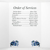 Faire-part Trois Volets Oubliez-moi pas Fleurs Cinq Mémorial Photo (Intérieur au milieu)