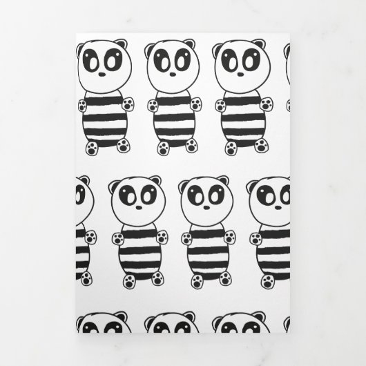 Faire-part Trois Volets Panda Kids (Page de couverture)