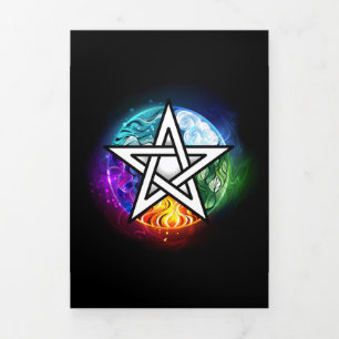 Faire-part Trois Volets pentagramme wiccan
