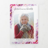 Faire-part Trois Volets Peonies Floral Photo Memorial Card (Page de couverture)