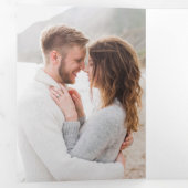 Faire-part Trois Volets Photo de mariage écrit à la main Enregistrer la da (Intérieur en premier)