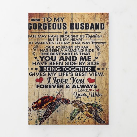 Faire-part Trois Volets Présenté Spécial Pour Papa | À ma lettre au mari | (Page de couverture)