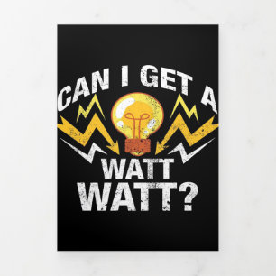 Faire-part Trois Volets Puis-je avoir un Watt Watt ? - Funny Electricien
