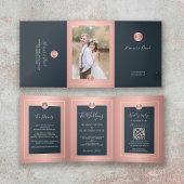 Faire-part Trois Volets QR CODE photo moderne tout en un mariage