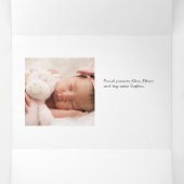 Faire-part Trois Volets Script Accueillant bébé photo (Intérieur au milieu)