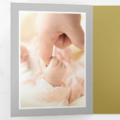 Faire-part Trois Volets Silver & Gold 6 Photo Collage Bébé Naissance (Intérieur en premier)