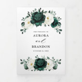 Faire-part Trois Volets Silver Grey ivoire Floral hiver Rustique Mariage T (Page de couverture)