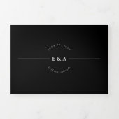 Faire-part Trois Volets Simple Mariage Noir et Blanc Tout en Un (Page de couverture)