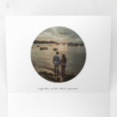 Faire-part Trois Volets Simple Mariage Noir et Blanc Tout en Un (Intérieur en premier)