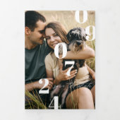 Faire-part Trois Volets Simple Style Bold Enregistrer la date Plusieurs ph (Page de couverture)
