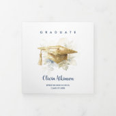 Faire-part Trois Volets Stylish Graduation Cap Pastel Tones & Glitter (Protection)