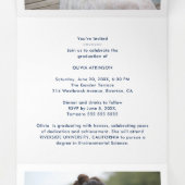 Faire-part Trois Volets Stylish Graduation Cap Pastel Tones & Glitter (Intérieur au milieu)