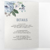 Faire-part Trois Volets Tons de gris bleu foncé hiver Mariage rustique (Intérieur en premier)