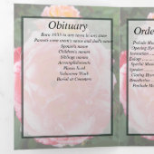 Faire-part Trois Volets Translucent Variegated Pink Roses Floral Photo (Intérieur en premier)