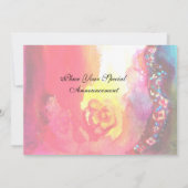 Faire-part TROISIÈME BAL masqué ,or rouge jaune bleu (Dos)