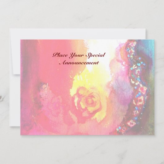 Faire-part TROISIÈME BAL masqué ,or rouge jaune bleu (Devant)