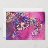 Faire-part TROISIÈME BAL masqué ,or rouge jaune bleu (Dos)