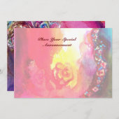 Faire-part TROISIÈME BAL masqué ,or rouge jaune bleu (Devant / Derrière)