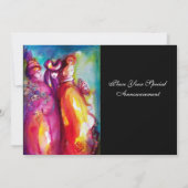 Faire-part TROISIÈME BAL masqué ,or rouge jaune bleu (Dos)