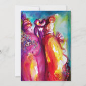 Faire-part TROISIÈME BAL masqué ,or rouge jaune bleu (Dos)