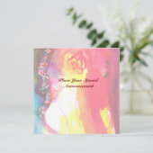 Faire-part TROISIÈME BAL masqué ,or rouge jaune bleu (Debout devant)