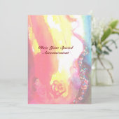 Faire-part TROISIÈME MASQUE ,bal masqué ,or rouge jaune bleu (Debout devant)