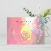 Faire-part TROISIÈME MASQUE boule mascarisée, or rouge jaune (Debout devant)