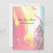 Faire-part TROISIÈME MASQUE, soirée masquée, or rouge jaune b (Dos)