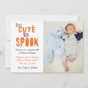 Faire-part Trop mignon Pour Parler Halloween Photo Nouveau bé