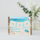 Faire-part Tropical Beach Enregistrer la date Carte postale (Debout devant)